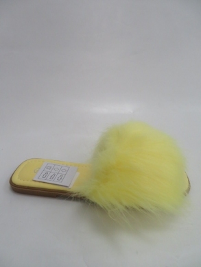 Klapki damskie z futerkiem (36-41) Q348 YELLOW