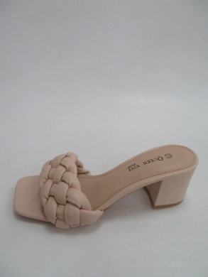 Klapki damskie na obcasie (36-41) 1-166 BEIGE