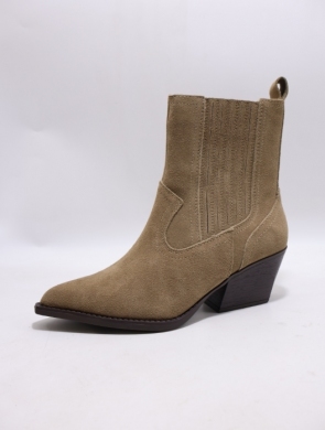 Botki damskie ocieplane na obcasie (36-41) NC1339 KHAKI-SKO
