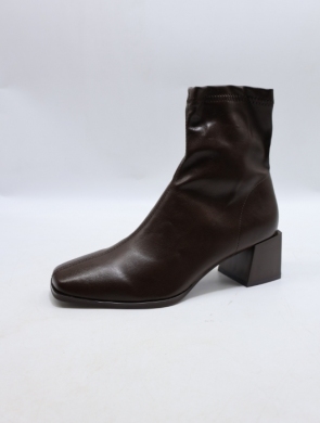 Botki damskie na obcasie (36-41) 9569A BROWN