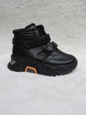 Botki damskie ocieplane na koturnie (36-41) 88-12 BLACK