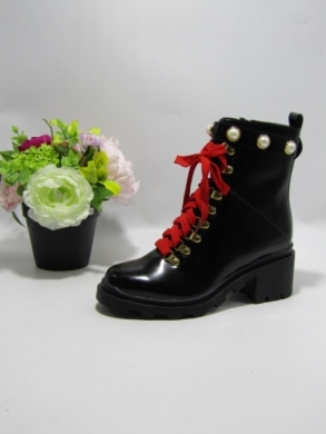 Botki damskie ocieplane na obcasie (36-41) 2019-107 BLACK