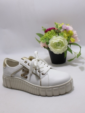Buty sportowe damskie na płaskim (36-41) 5012-2 WHITE