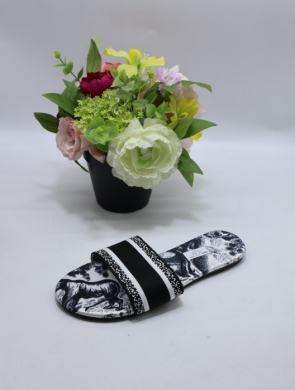 Klapki damskie na płaskim (36-41) 75-13 BLACK