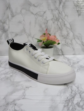 Buty sportowe damskie na płaskim (36-41) BK21 WHITE/BLACK