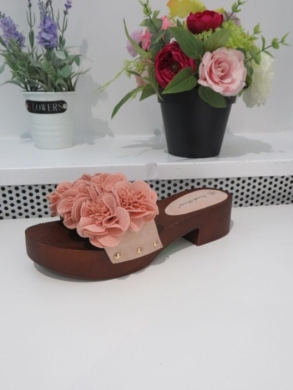 Klapki damskie na obcasie (36-41) LA177 PINK