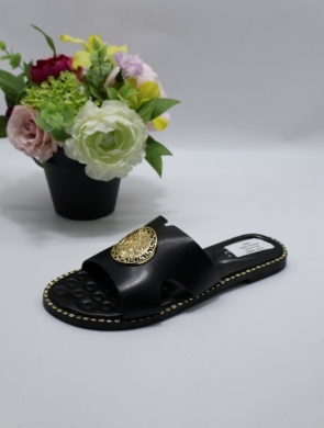 Klapki damskie na płaskim (36-41) L2857 BLACK