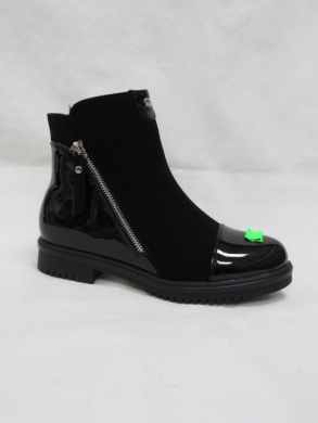 Botki damskie ocieplane na płaskim (36-41) H5818 BLACK