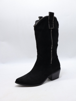 Kozaki damskie na obcasie (36-41) 9517A BLACK