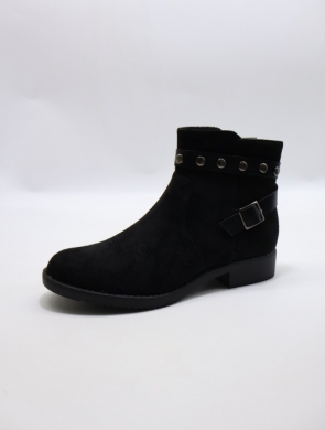 Botki damskie ocieplane na płaskim (36-40) K122005 BLACK