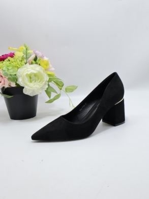 Czółenki damskie na obcasie (36-41) 1808 BLACK
