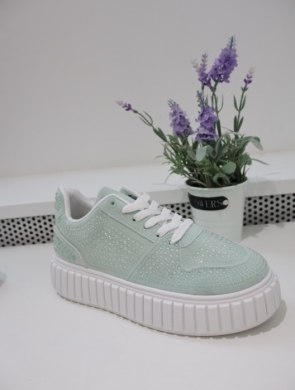Buty sportowe damskie na płaskim (36-41) LA335P GREEN