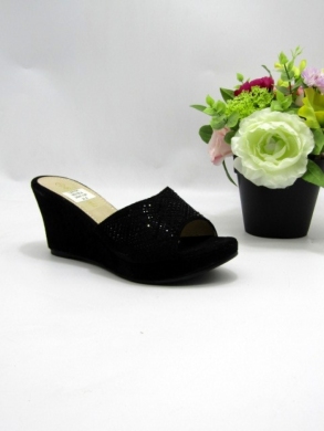 Klapki damskie na koturnie (36-41) B02 BLACK