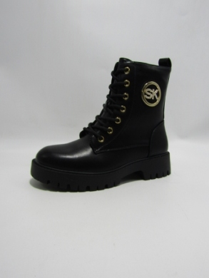 Botki damskie ocieplane na płaskim (36-41) SA3157-1 BLACK