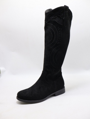 Kozaki damskie ocieplane na płaskim (36-41) H198-1 BLACK