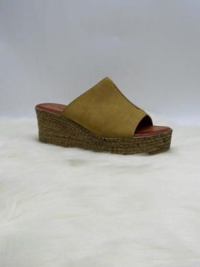 Klapki damskie na koturnie (36-41) 4014 CAMEL