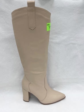 Kozaki damskie na obcasie (36-41) 9327A BEIGE