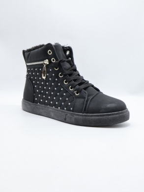 Botki damskie ocieplane na płaskim (36-41) 81312-2 ALLBLACK