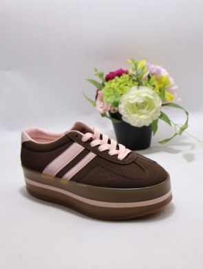 Buty sportowe damskie na płaskim (36-41) GB025 BROWN