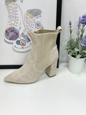 Botki damskie na obcasie (36-41) 5730 BEIGE