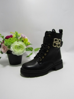 Botki damskie ocieplane na płaskim (36-41) AM7521 BLACK