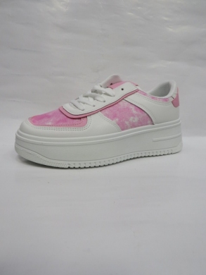 Buty sportowe damskie na płaskim (36-41) AB978 WHITE/ROSE/RED