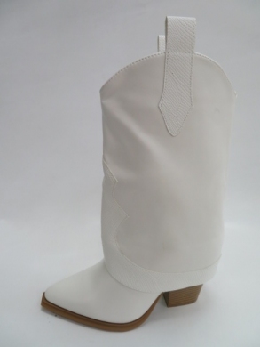 Kozaki damskie jesienne na obcasie (36-41) DE311 WHITE