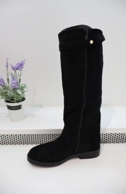 Kozaki damskie na płaskim (36-41) WZ18 BLACK