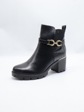 Botki damskie ocieplane na obcasie (36-41) 888-73 BLACK