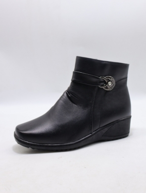 Botki damskie ocieplane na koturnie (37-42) B101 BLACK