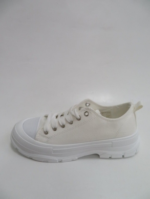 Trampki damskie na płaskim (36-41) L-161 WHITE
