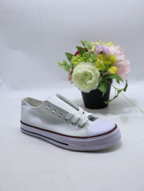 Trampki damskie na płaskim (36-41) 7BW-3 WHITE