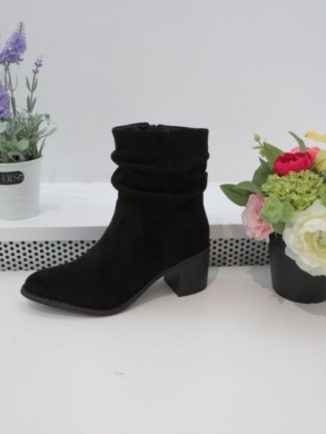 Botki damskie ocieplane na obcasie (36-41) F6303 BLACK