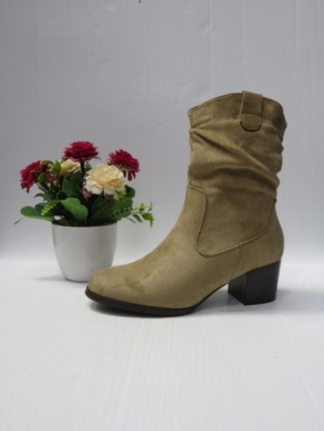 Botki damskie ocieplane na obcasie (36-41) 888-76 BEIGE
