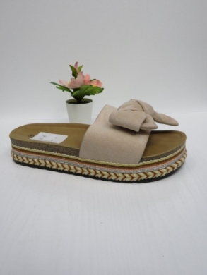 Klapki damskie na koturnie (36-41) FB242 BEIGE