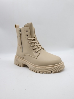 Botki damskie ocieplane na płaskim (36-42) E8205-3 BEIGE