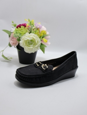 Mokasyny damskie na koturnie (36-41) QQ-10 BLACK
