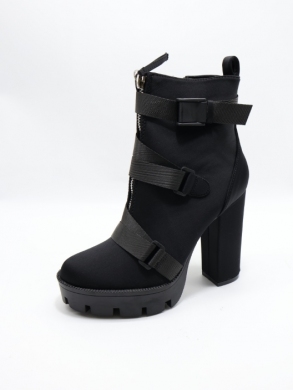 Botki damskie ocieplane na obcasie (36-41) B9026 BLACK