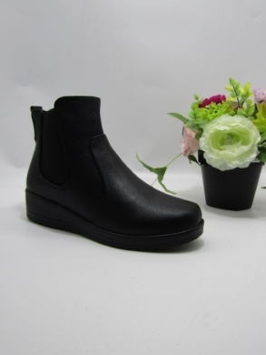 Botki damskie ocieplane na płaskim (39-43) DW33-8 BLACK