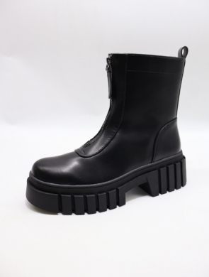 Botki damskie ocieplane na płaskim (36-41) 22097-6 BL/PU