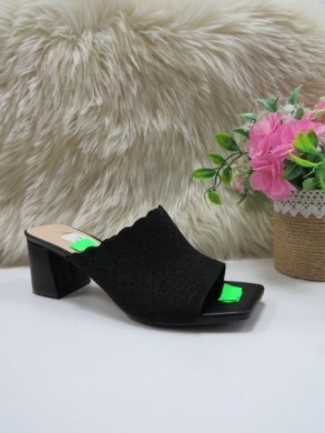 Klapki damskie na obcasie (36-41) D303 BLACK