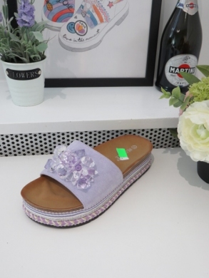 Klapki damskie na koturnie (36-41) 20-378 PURPLE