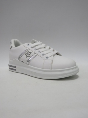 Buty sportowe damskie na płaskim (36-41) DF738 BLANCO