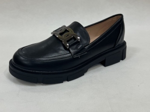 Mokasyny damskie na koturnie (36-41) W-197 BLACK