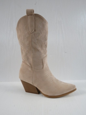 Kozaki damskie na obcasie (36-41) 8555A BEIGE