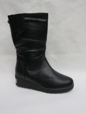 Kozaki damskie ocieplane na płaskim (39-43) D885-15 BLACK