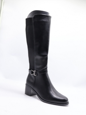 Kozaki damskie ocieplane na obcasie (36-41) V703 BLACK