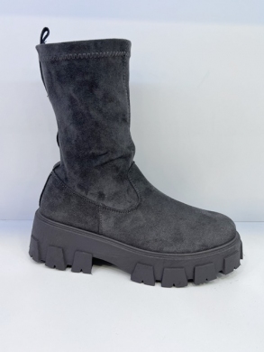 Kozaki damskie na płaskim (36-41) F222 GREY