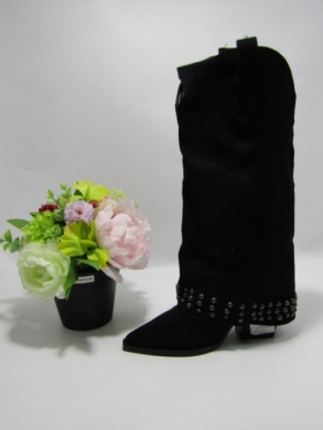 Kozaki damskie na obcasie (36-41) 9686A BLACK