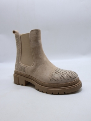 Botki damskie ocieplane na płaskim (36-40) LQ57 BEIGE